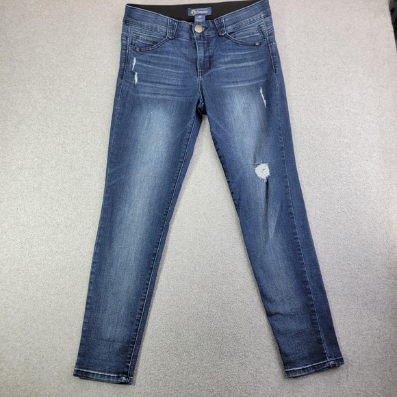 Democracy Denim - Democracy Ab-Solution Jeans Womens 10 Blue High Rise Skinny Distressed Stretch